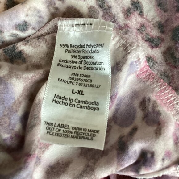 Joyspun Lingerie Set Chemise-Slip & Robe L-XL Pink Burgundy Animal Print 316D - Picture 10 of 11